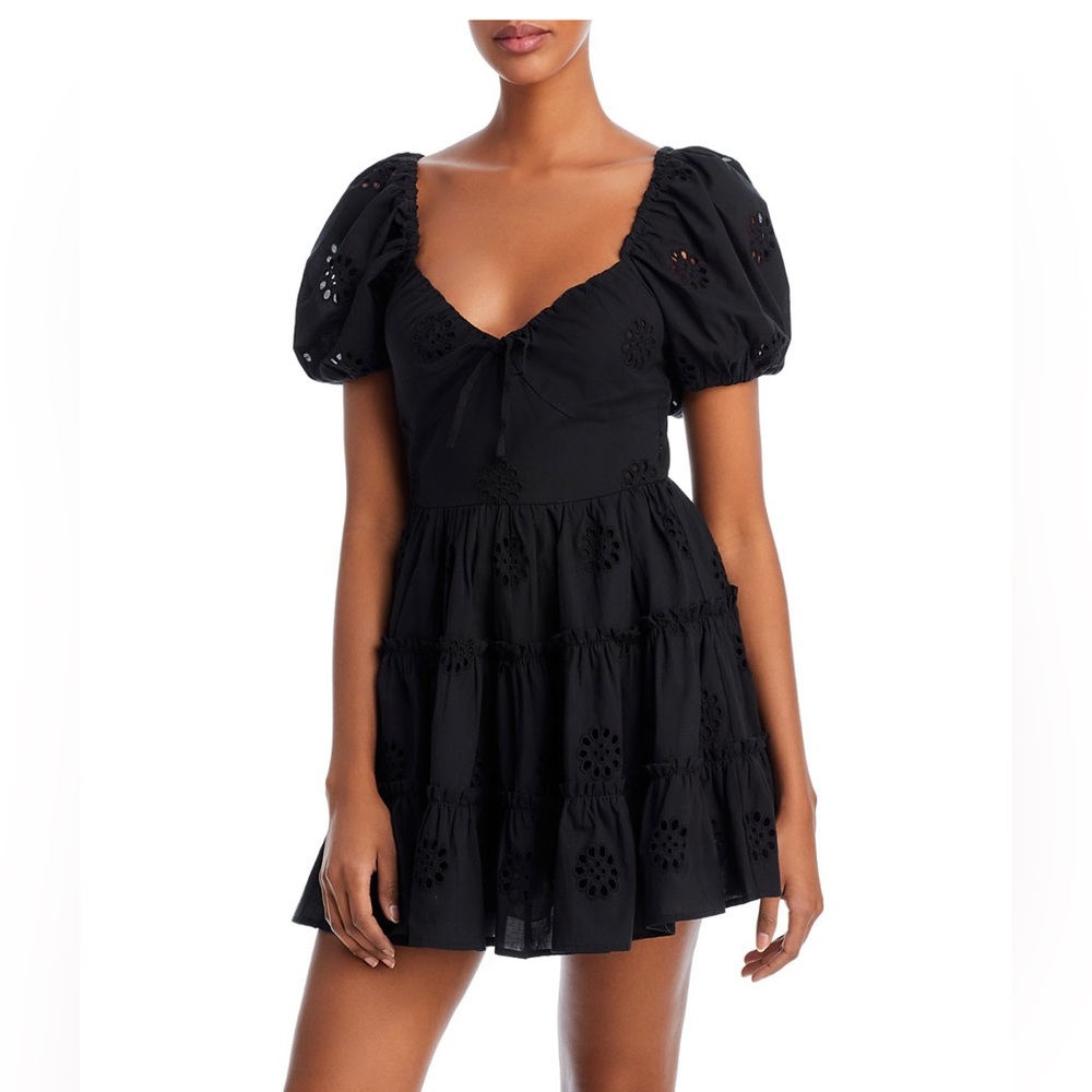 NWT Aqua Puff Sleeve Eyelet Mini Dress - 100% Exclusive